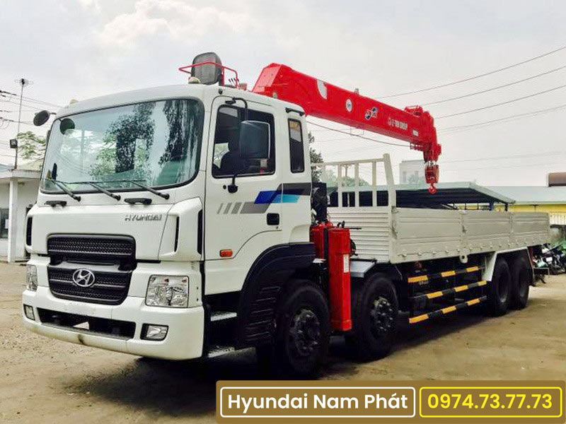 Xe Tải Hyundai 4 Chân HD320 Gắn Cẩu Atom 14 Tấn 1405
